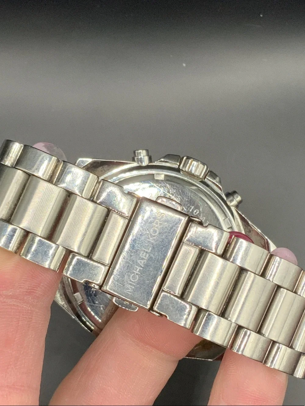 Michael Kors Silver Men's Chronograph Watch with White Dial